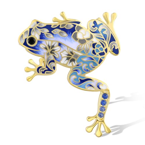 Santuzza 925 Sterling Silver Enamel Brooch Pin for Women - color: [E]Frog