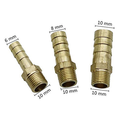 Garden Plumbing Hose Adapter Brass 1/8" Female/Male Thread To 6/8/10mm Pagoda Connector Aquarium Adapter Water Hose Connector Gas Soft Tube (Color : Gold)