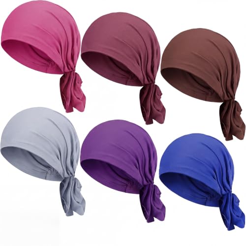 Syhood Slip on Pre Tied Head Scarves for Women - color: Dark Colors