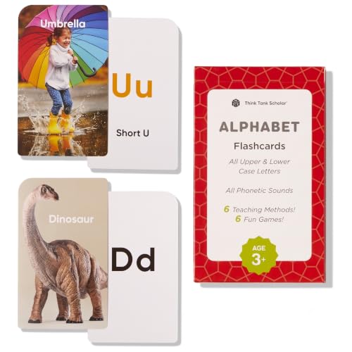 Award-Winning Alphabet Flash Cards for Kids Ages 3-4 – Learn ABCs, Phonics & Speech – Upper & Lowercase Letters, Photo Images – Preschool, Pre-K, Kindergarten