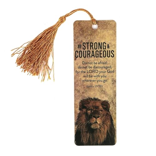 Be Strong & Courageous Lion Tassel Bookmark - style: Be Strong & Courageous Lion