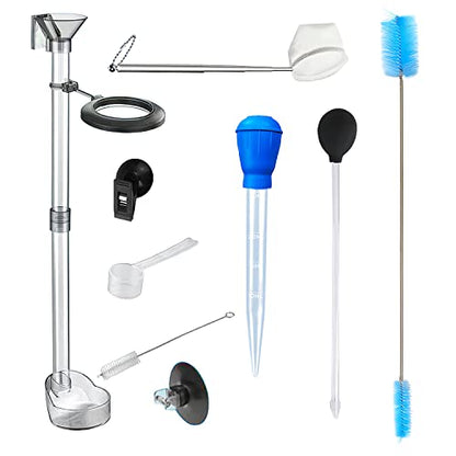 Aquarium Fish and Shrimp Feeding Dish Set, Fish Shrimp Feeder Tube Kit, Perfect for Your Aquatic Pets, with Feeding Ring and Cleaning Brush - color: 2