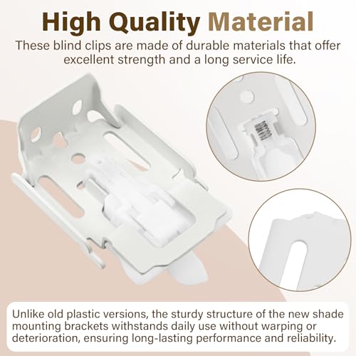 Blinds Shade Brackets Compatible with Hunter Douglas, Turnex, Comfortex & ALTA, fits Silhouette/Nantucket/Pirouette, 3-Pack, White