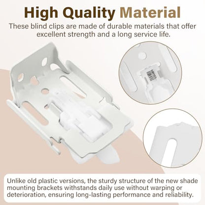 Blinds Shade Brackets Compatible with Hunter Douglas, Turnex, Comfortex & ALTA, fits Silhouette/Nantucket/Pirouette, 3-Pack, White