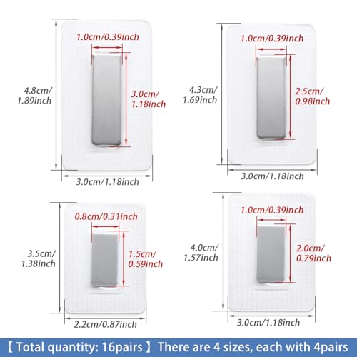 SEMINI Hidden Sew Magnetic Snap Invisible Hidden Sew in PVC Hidden Purse Closure for Fastener Handbag Cloth Clasp DIY Craft Sewing Tools (Mixed Size) - size: Mixed Size,Rectangular
