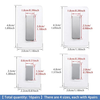 SEMINI Hidden Sew Magnetic Snap Invisible Hidden Sew in PVC Hidden Purse Closure for Fastener Handbag Cloth Clasp DIY Craft Sewing Tools (Mixed Size) - size: Mixed Size,Rectangular