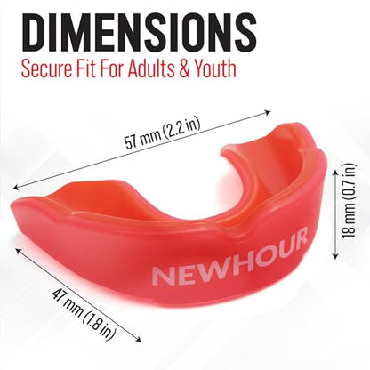 Basic Sports Mouthguard for Boxing, MMA & Football | Boil-and-bite fit with ventilated case - color: Pink