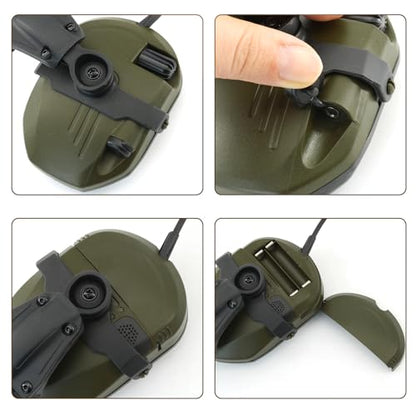 Ear Defender Hearing Protection Safety Earmuffs Noise Reduction with Gel EarPad for Outdoor Sports (FG) - color: Fg