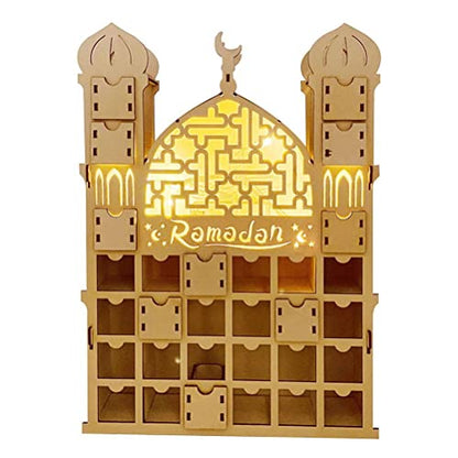Wooden Ramadan Advent Calendar,Ramadan Countdown Calendar,30 Grid, Eid Mubarak Decorations, Decor,Eid Decor