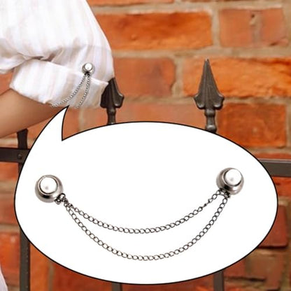 Magnets for Clothing,Magnetic Retaining Buckle | Multifunctional Magnetic Clothing Clips, Powerful Hijab Magnets with Chain - color: Black