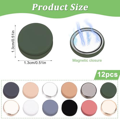 12 Pcs Hijab Magnetic Pins,Multi-Use Small Strong Commercial Strength Colorful Scarf Pin Buttons for Women Clothing Scarf Hijab Pins