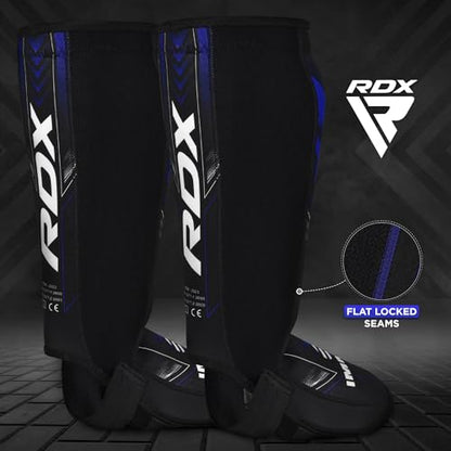 RDX IMMAF Approved Shin Guards, Competition Level Neoprene Shin Pads for Sparring and Grappling, MMA Kickboxing, Professional Shin Insteps Protection, Men Women - color: Blue, size: XX-Large