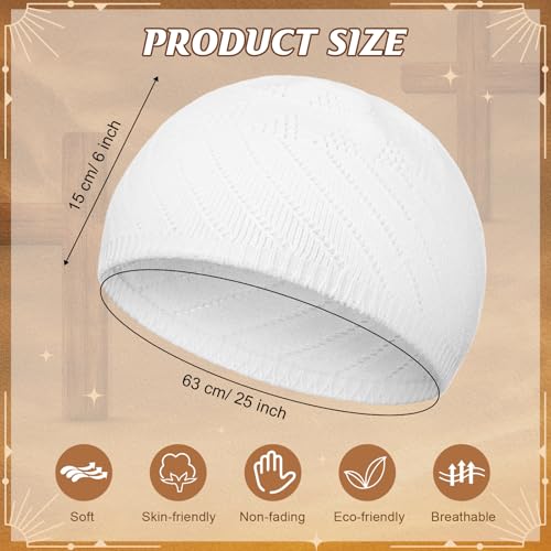 Boyiee Kufi Hat for Men - color: White, style: Solid Classic