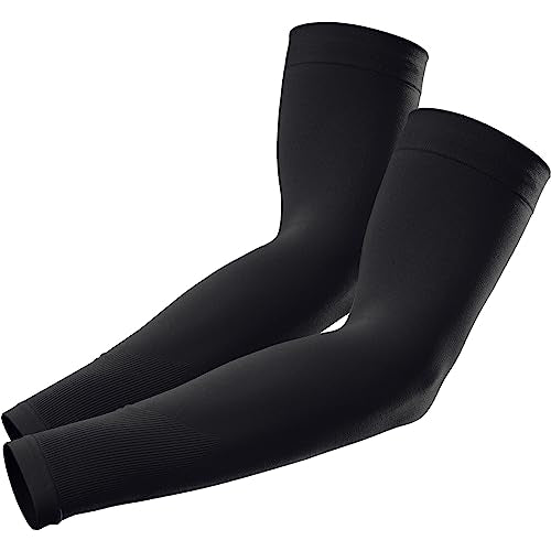 GOUNOD Sun Protection Cooling Compression Arm Sleeves For Men - Gardening Outdoors Sports Workouts volleyball arm sleeves - color: 1 Pair Black