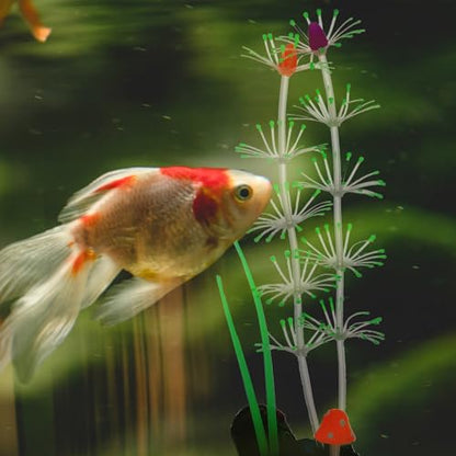 SUPVOX Luminous Green Aquarium Fake Plant Fish Tank Decor Vivid Silicone Underwater Grass for Freshwater and Saltwater Aquariums