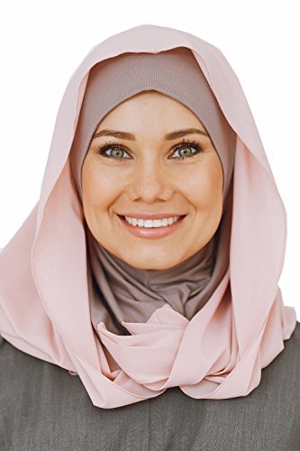 Cotton and Shiffon headscarf, instant hijab, ready to wear hijab for women - color: Powder
