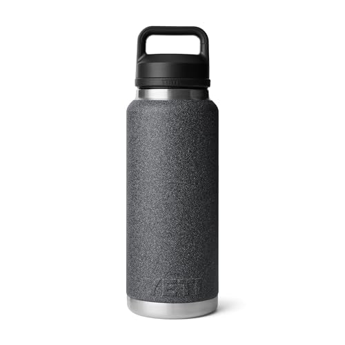 YETI Rambler 36 oz Bottle, Vacuum Insulated, Leakproof, Stainless Steel with Chug Cap - color: Black Stone-Textured