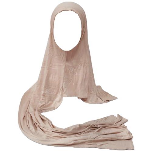 Premium Instant Hijab Scarf Cotton Hijabs For Women Soft Head Wraps, Ready to wear hijab, Abaya, Instant hijabs - color: Beige