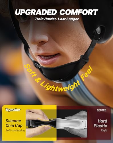Trymaker Wrestling Headgear Chin Cup Strap Universal, Soft Secure Fit Wrestling Chin Strap for Adults Youth, Non-Slip - color: Black