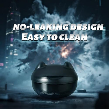 Retainer Case Denture Bath Case Basket Mirror Leak-proof Black Cat | 2-in-1 design Strainer Basket No-Leak Cleaning Case for Mouth Guard Cute Removal Tool,Aligner chewies,Bursh - color: Black Cat