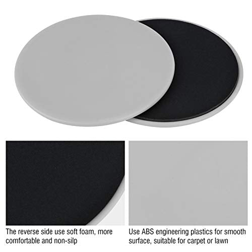 2pcs Discs Slider, Fitness Disc Slides Exercise Sliding Plate Sliding Discs Fitness Core Slider Workout for Gym, Home, Yoga, Pilates(Grey)