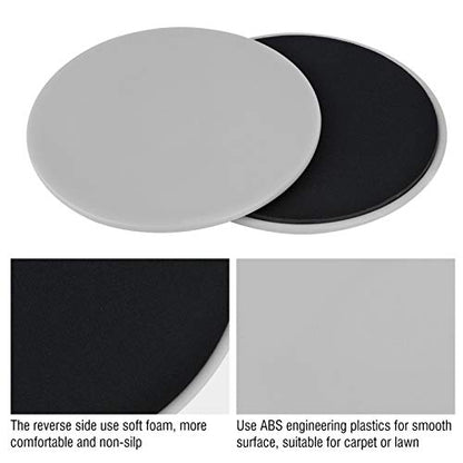 2pcs Discs Slider, Fitness Disc Slides Exercise Sliding Plate Sliding Discs Fitness Core Slider Workout for Gym, Home, Yoga, Pilates(Grey)