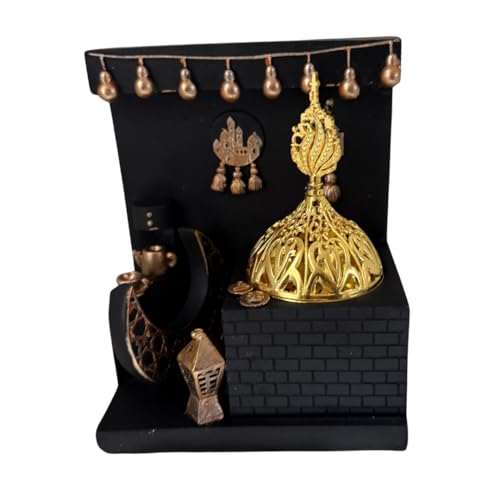 Ramadan Theme Non Electric Bakhoor Burner – Elegant Islamic Decor for Home Fragrance (Black_Home) - color: Black_home