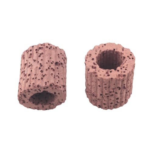 6PCS Aquatic Plant Cultivation Fixed Ring Base 25mm Brown Ceramic Aquarium Decoration for Decorating Fish Tank Landscapes