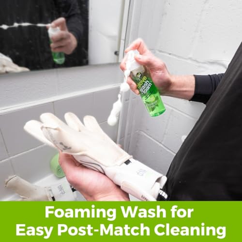 gloveglu Goalkeeper Gloves Wash & Foam | Specialized Foaming Wash Solution with DirTECH Latex Cleaning Formula | Deep Cleans Dirt & Sweat While Maintaining Grip and Glove Performance | 200ml - color: Peppermint Parry