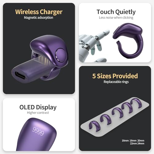 XG.&co Zikr Smart Ring,Adjustable Ring Finger Counter, Tasbeeh Counters, Prayer Direction Indicator Guide,5 Azan Alarm Clock, APP Support Eid al-Fitr Eid Muslims (Purple Faith+) - style: Purple 16 18 20 22 24mm