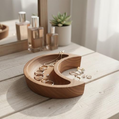 Crescent Moon Decorative Tray Trinket Dish Display Prop Versatile Storage Holder Jewelry Organizer for Party Home Table