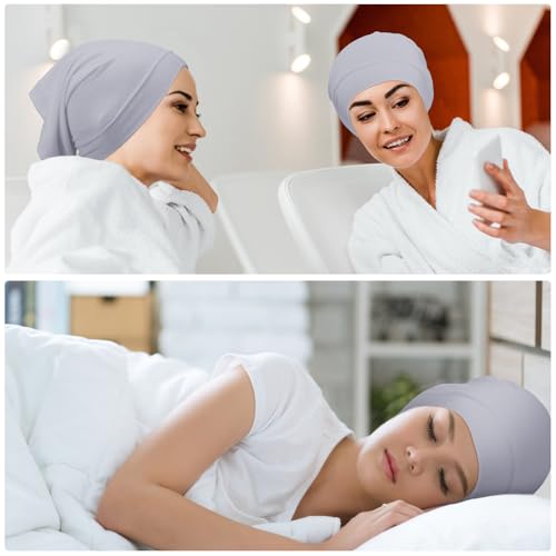 Loopeer 2 Pcs Hijab Undercaps No Slip for Women Islamic Muslim Hijab Cap Scarf for Turban Tube Neck Cover - color: Black, Gray