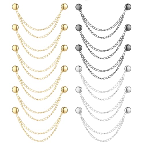 Metal Magnetic Button Clips 12 pcs Magnet Clothing Pins with Chain