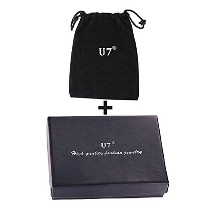 U7 Allah Necklace for Women/Men, 18K Gold Plated Square/Oval/Coin/Heart/Crescent Moon Islamic Pendant Necklace Muslim Jewelry with Chain - color: 06.Coin Necklace+Bracelet+Earrings Platinum