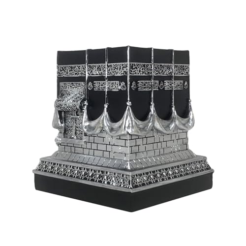 Islamic Kaba Replice Model, Resin Muslim Turkish Home Table Decorations - color: Silver