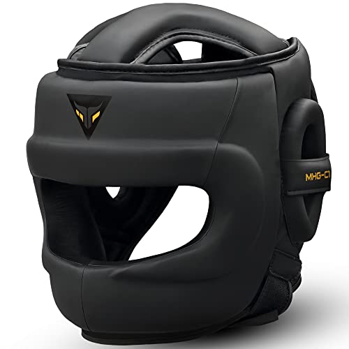 Mytra Fusion Boxing Headgear MMA Kickboxing Grappling Taekwondo Karate Training Head Gear, One Size Fits to All