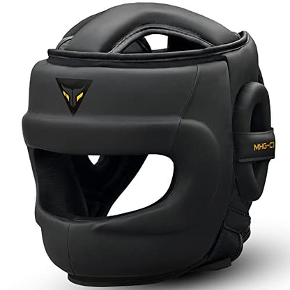 Mytra Fusion Boxing Headgear MMA Kickboxing Grappling Taekwondo Karate Training Head Gear, One Size Fits to All
