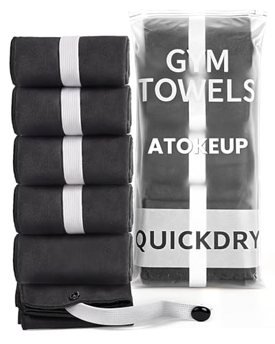 Microfiber Gym Towels - Gym Sweat Sports Towel, Set of 5 Pastel, Black | Quick Dry, Highly Absorbing, Odor-Free, for Men & Women - for Hot Yoga, Tennis, Running, Workout, Camping, 15.5 * 31.5Inch
