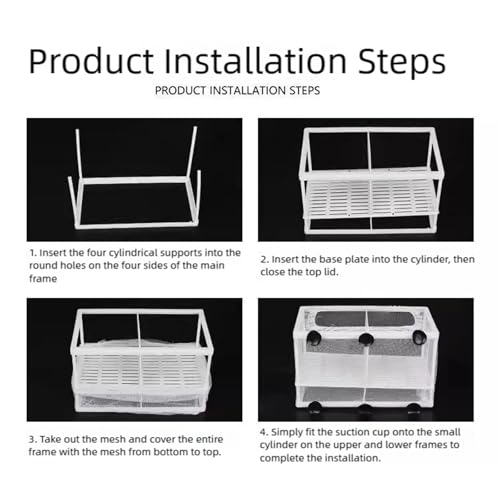 3. Multi-Purpose Floating Aquarium Enclosure Removable Breeding Net Transparent Nursery Box for Fish Fry Observation Aquariums Breeding Box Floating Isolation - color: A