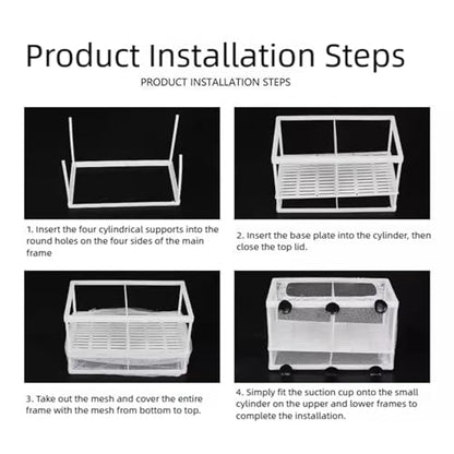 3. Multi-Purpose Floating Aquarium Enclosure Removable Breeding Net Transparent Nursery Box for Fish Fry Observation Aquariums Breeding Box Floating Isolation - color: A