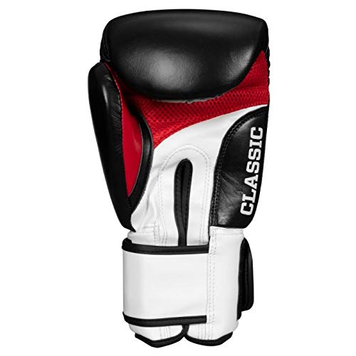 TITLE Boxing Classic Leather Super Bag Gloves 2.0 - Boxing Gloves, Punching Bag Gloves, Kickboxing Gloves, Punching Gloves, Heavy Bag Gloves, Boxing Gloves Men, Boxing Gloves Women, Boxing Equipment - color: Black/White/Red, size: Medium