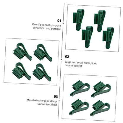 4pcs Securing Clip Nozzle Clog Pliers Rim Sponge Pond Net Holder Tank Canister Aerator Filters Aquarium Dosing Fishing Hook Cleaner Hose Pipe Hooks Clamps Pump Water Green Plastic