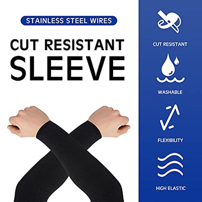 Geyoga Arm Sleeves Guards Cut Resistant HPPE,Large,Hppe,Blue - color: Black, Gray, size: Large, style: Hppe