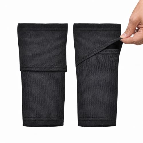 Northdeer Soccer Shin Guards Sleeves with Optimized Insert Pocket(1Pair) - color: black, size: L (5'3"-5'11")