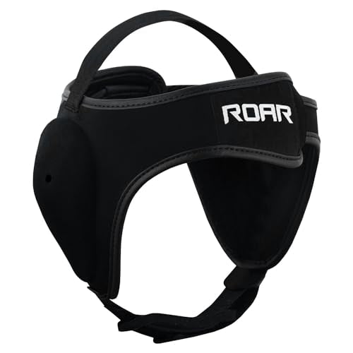 ROAR-INT Wrestling Headgear Men BJJ Ear Guard Protection MMA Grappling Cauliflower Helmet - color: Black (Pack-1)