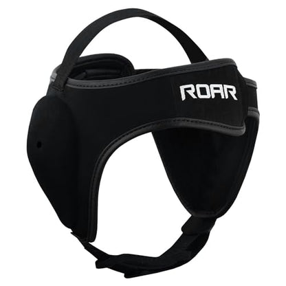 ROAR-INT Wrestling Headgear Men BJJ Ear Guard Protection MMA Grappling Cauliflower Helmet - color: Black (Pack-1)