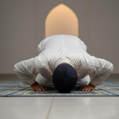 Craftsman White Eid Koofi Kufi Cap Mens Muslim Designer Stretchable Prayer Topi. Ramadan