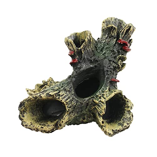 Log Resin Tree Trunk Ornament Aquarium Fish Tank Decoration Home Landscaping Crafts for Fish Tank Small Fish Hiding