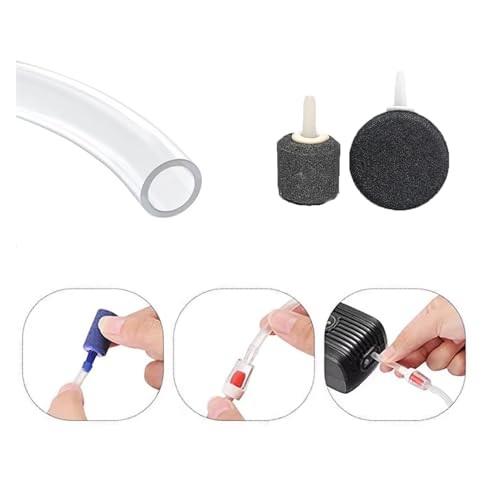 7 Pack Aquarium Air Pump Airline Tubing Replacement with Aquarium Air Stones Aquarium Check Valves for Dual Outlet Aquarium Electric Air Pump Fish Tank Aerator Buckets Oxygen Air Bubbler