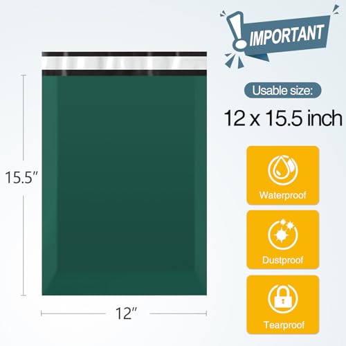 Famagic 200pcs Poly Mailers 12x15.5 Inch Shipping Bags Ultramarine Green Shipping Envelopes Self Seal Mailers Bags Waterproof and Tear-Proof Packaging Bags - color: Ultramarine Green, size: 12x15.5